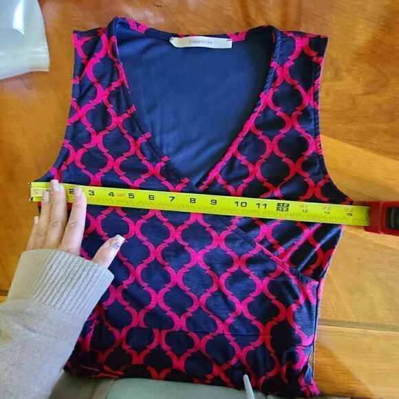 41 Hawthorn Wrap Dress XS Sleeveless Blue Red Belt Tie Patterned‎ Workwear - Picture 9 of 12